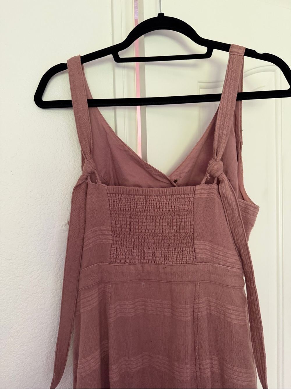 Free People Mauve Cotton and Linen Button-Front Cutout Maxi Dress - Picture 5 of 7